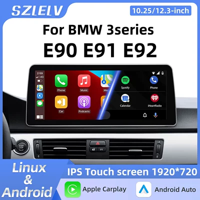 Car Navigation Large Screen Suitable for Bmw 3 Series E90 E91 E92 E93 2005-2012 Bluetooth Carplay (DVD Navigation)