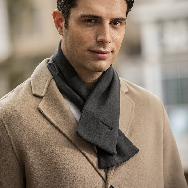 2022 New Style Velvet Scarf Men's Autumn and Winter Solid Color Scarf Short Korean Style All-match Couple Warm Small Scarf