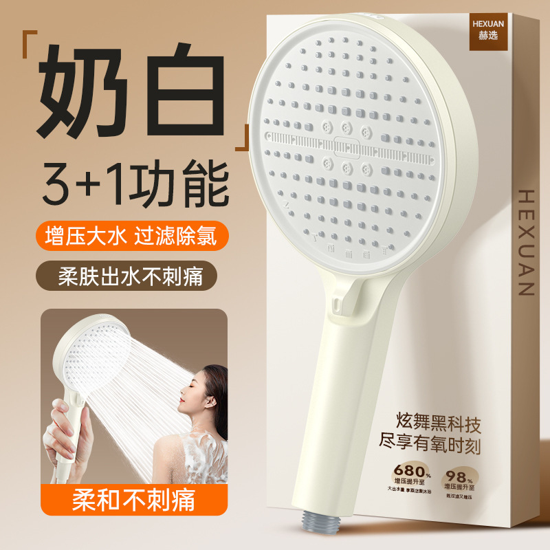 High-Pressure Shower Head with Large Panel for Home Bathroom Water Heater, Super Powerful Pressurized Showerhead