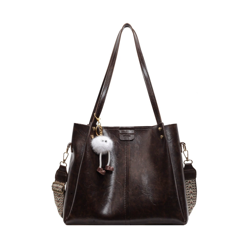 Retro shoulder bag, universal straps, capacious bag strap, high-end