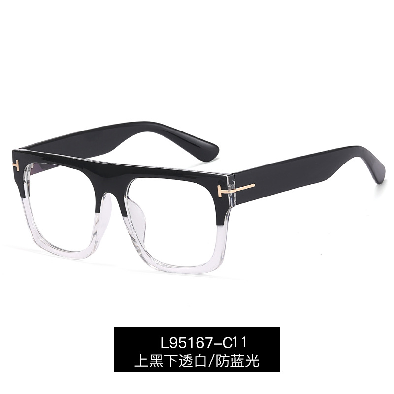 95167 Monturas de gafas unisex de moda europea y americana, nuevas monturas ópticas de gran tamaño con filtro de luz azul para comercio exterior transfronterizo, para mujer