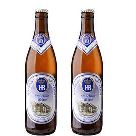 HB德国慕尼黑皇家小麦啤酒 白啤酒500ml*20瓶玻璃瓶装