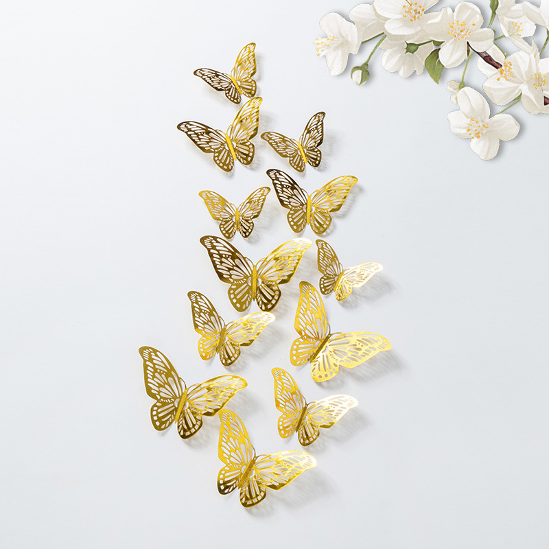 3D estereoscópico mariposa pared decoración de alta sensación autoadhesivo hogar diseño de boda de fondo pegatinas papel pintado diy image 13