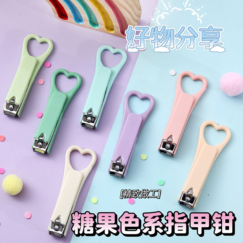 Hong Kong Sheng candy color love nail clippers simple solid color portable nail clippers girls nail clippers nail tools Hong Kong Sheng candy color love nail clippers simple solid color portable nail clippers girls nail clippers nail tools