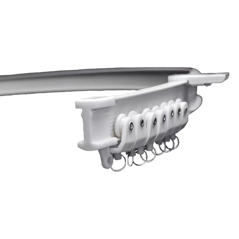 Произвольная изогнутая Бесшумная направляющая для штор U-образная L-образная направляющая для балкона с эркером Изогнутая направляющая Верхний монтаж Боковой карниз