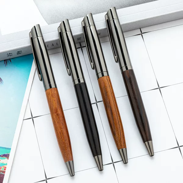 New Wood Grain Metal Pen Rosewood Ebony Signature Pen Printed Logo Business Office Corporate Advertising Gift Pen