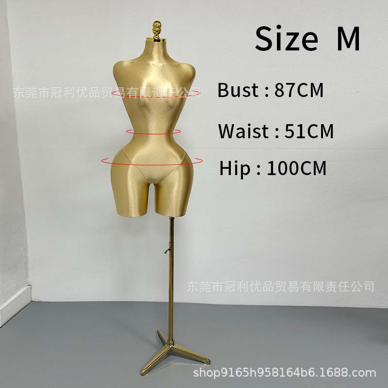 Modelo de bolsa de tela dorada talla M