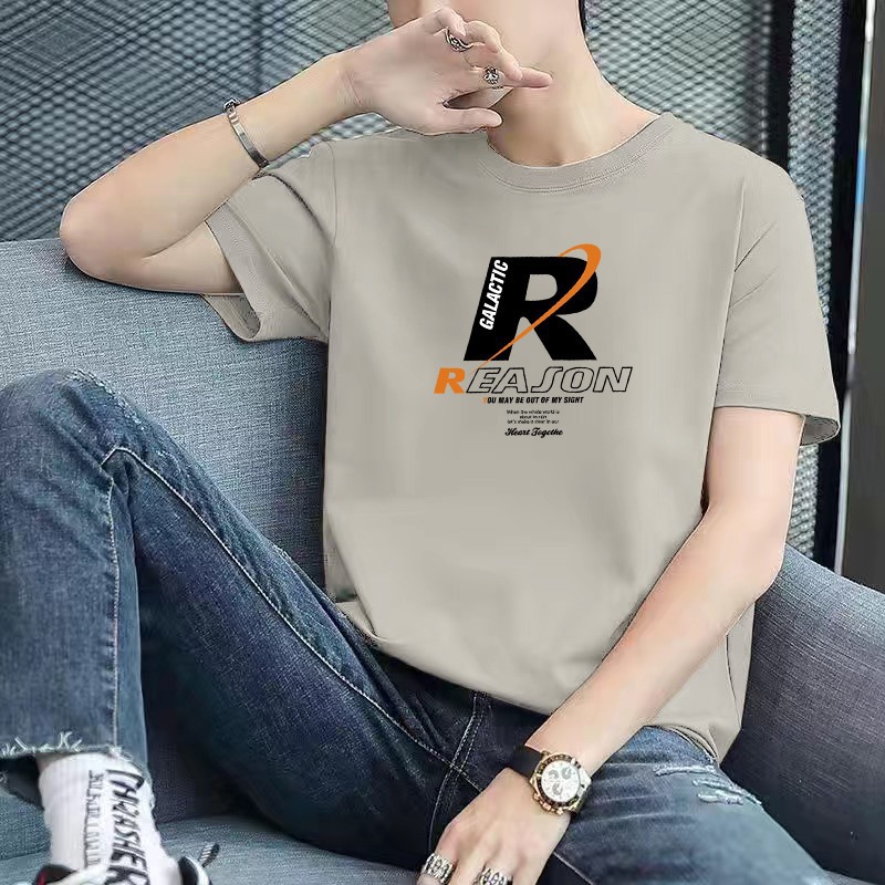 Summer New Trendy Brand Short-Sleeve T-Shirt for Men, Five-Quarter Sleeve Tee, Base Shirt, Wholesale