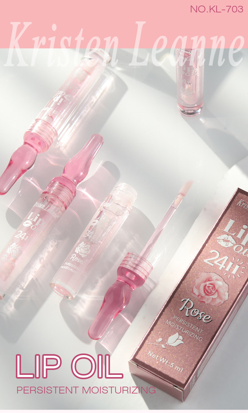 KRISTEN LEANNE Black Technology Long lasting Water Locking Rose Petals and Moisturizing Gloss Dudu Lip Oil_voghion.com