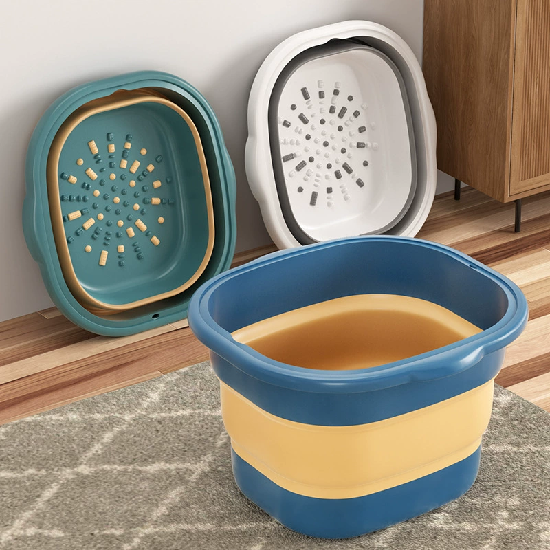 Силиконовое складное ведро для ванны для ног Бытовой Портативный Массажный ковш для мытья ног Портативное выдвижное ведро для ванны для ног Складная раковина для ванны для ног