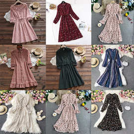 Fall style commuter dress 秋款时尚长袖 dress 碎花连衣裙