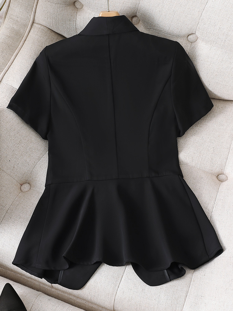 Women's Clothing Professional black suit jacket thin short sleeve temperament summer new professional suit suit lady work suit_mkmklike.com