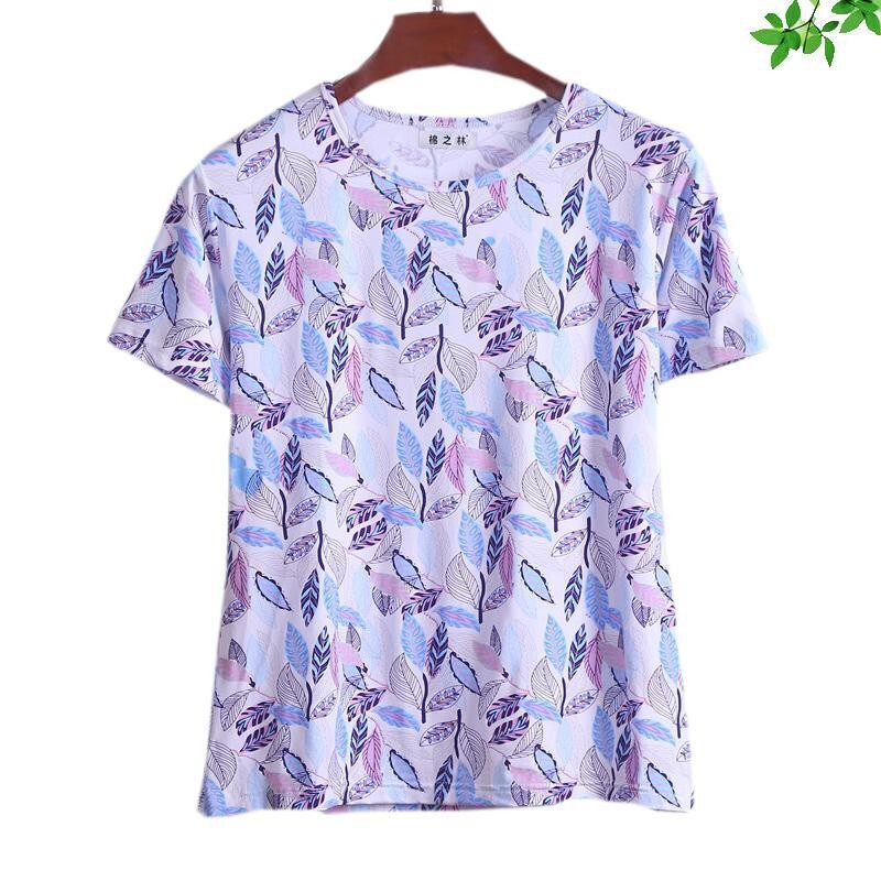Summer Modal Women's T-shirt plus size Loose Breathable Mother-in-law Short-sleeved Middle-aged and Elderly Half-sleeved Mother's Summer Top