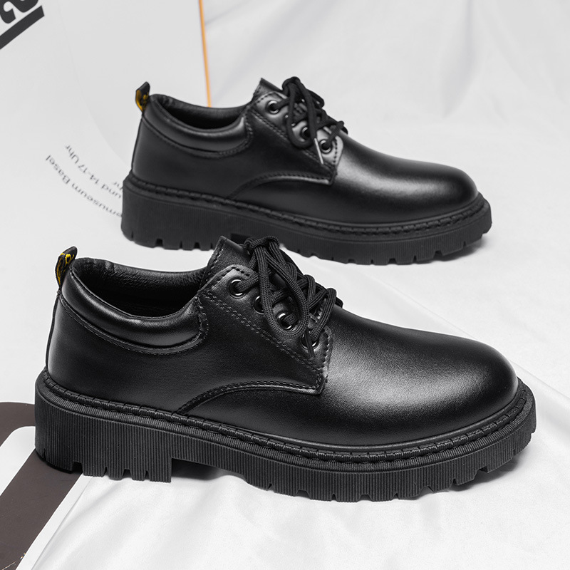 Versatile Black Leather Men's Martin Boots For Work And Business_voghion.com