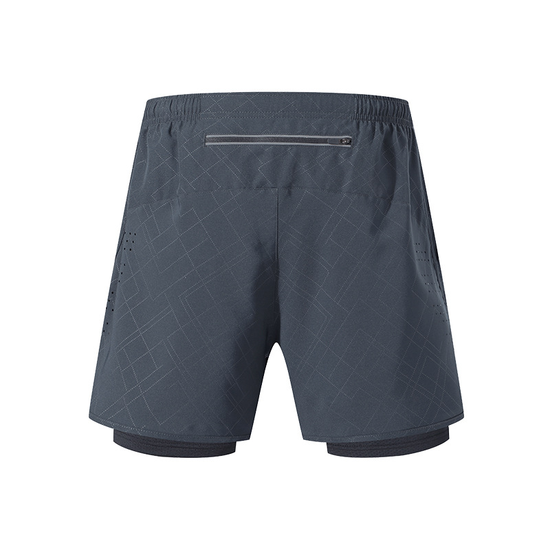 Verano Fitness de secado rápido más tamaño transfronterizo pantalones cortos deportivos europeos y americanos pantalones de maratón de doble capa para hombres y mujeres image 18