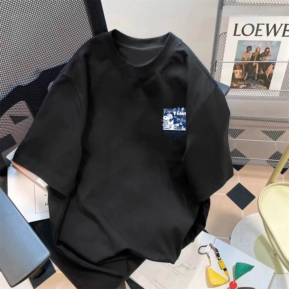 Oversize летняя футболка унисекс с принтом клубники, размеры M–5XL
