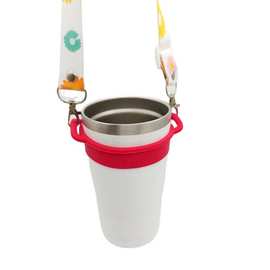 厂家批发便携硅胶杯套奶茶啤酒咖啡豆浆饮料防烫硅胶杯套带挂绳