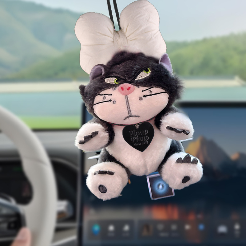 Lucifer gato colgante de coche colgante de coche espejo retrovisor creativo decoración muñeca muñeca decoración de coche adorno
