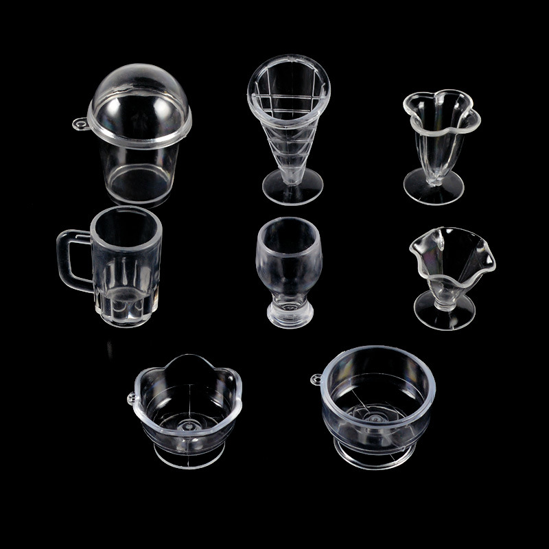 인형의 집 시뮬레이션 미니 미니어처 맥주 머그 아이스크림 순다이 컵 인형 집 DIY 음식 놀이 모델 액세서리