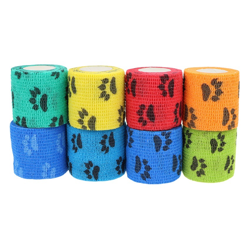 Manufacturer's Ready-Made Printed Pet Tattoo Self-Adhesive Elastic Bandage Non-Woven Elastic Self-Adhesive Breathable Sports Bandage