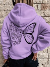 Z 88117 Solid Print Hooded Sweatshirt ��ɫӡ����ñ����