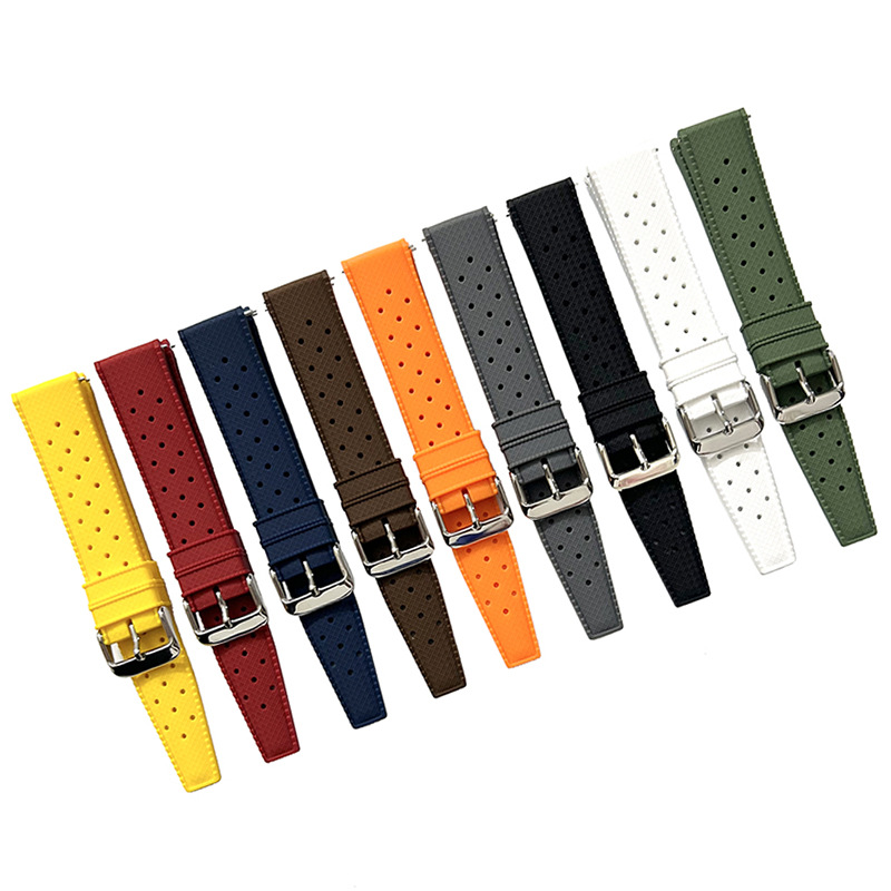 Universal 9-color Silicone Sports Waterproof Strap 18 20 22mm Substitute Water Ghost Holly Diving Rubber Watch