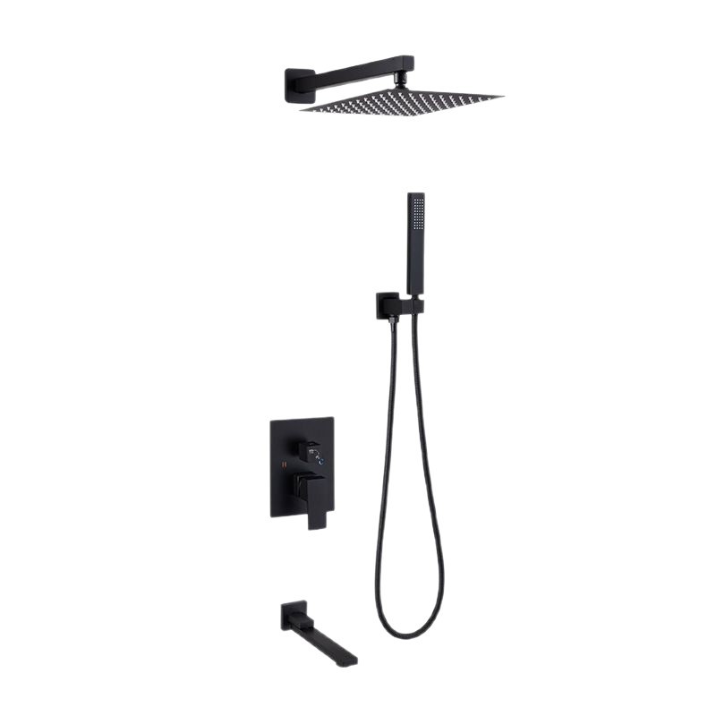 Ducha oculta transfronteriza Juego de ducha empotrada Válvula de mezcla de agua fría y caliente enterrada en la pared Cabezal de ducha de acero inoxidable