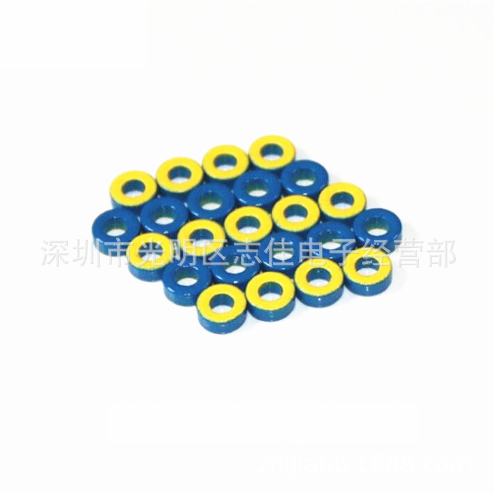 T10-17 磁环射频磁环T10铁粉芯磁环滤波器磁环黄蓝环
