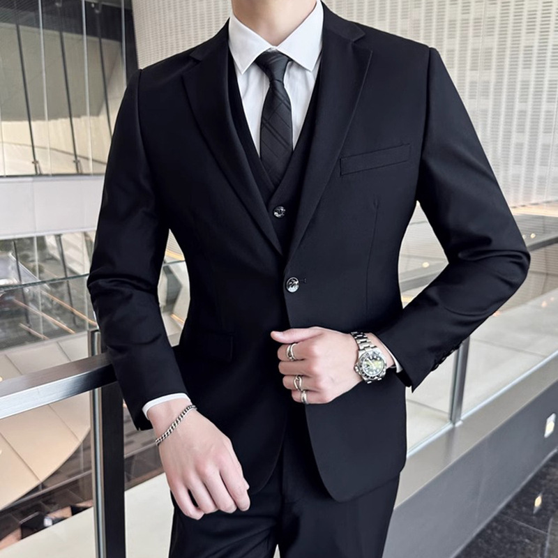 Non-ironing Small Suit suit Men's Korean Style Slim-fit Jacket Bridegroom Wedding Dress Business Professional Formal Suit