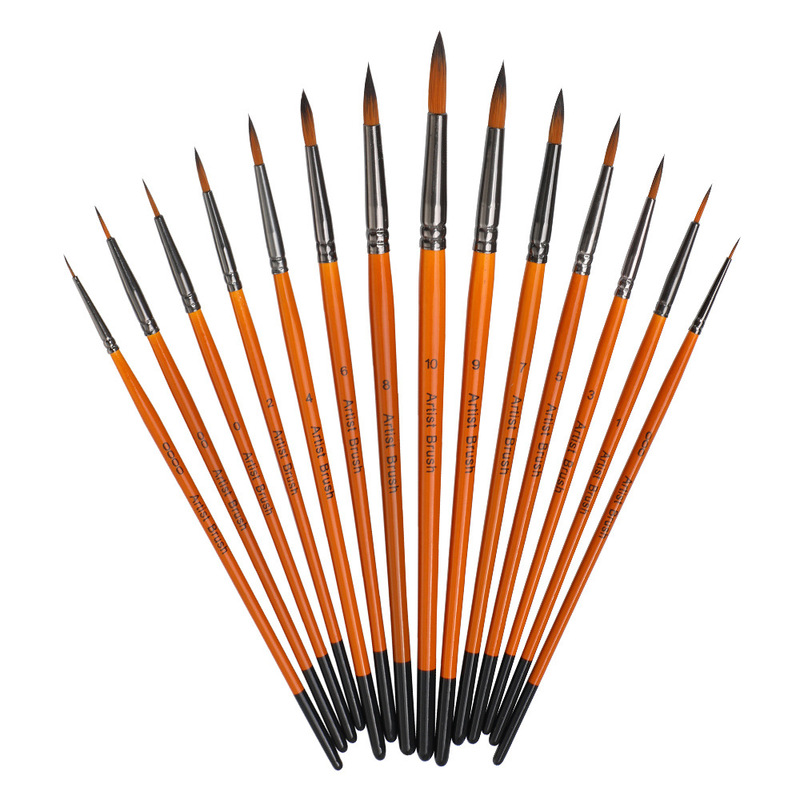 BOMEIJIA single nylon wool orange light brush suit round head hook line gouache watercolor brush digital oil brush