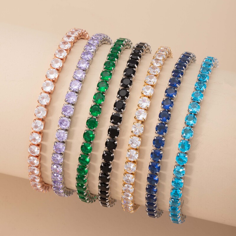 Amazon Cross-Border Tennis Full Diamond Zircon Bracelet for Women, Niche Versatile Light Luxury High-End Fashion Jewelry Wholesale