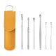 Ear scoop leather set 6-piece spiral spring ear cleaner ear scoop ear picking tool 6-piece ear scoop