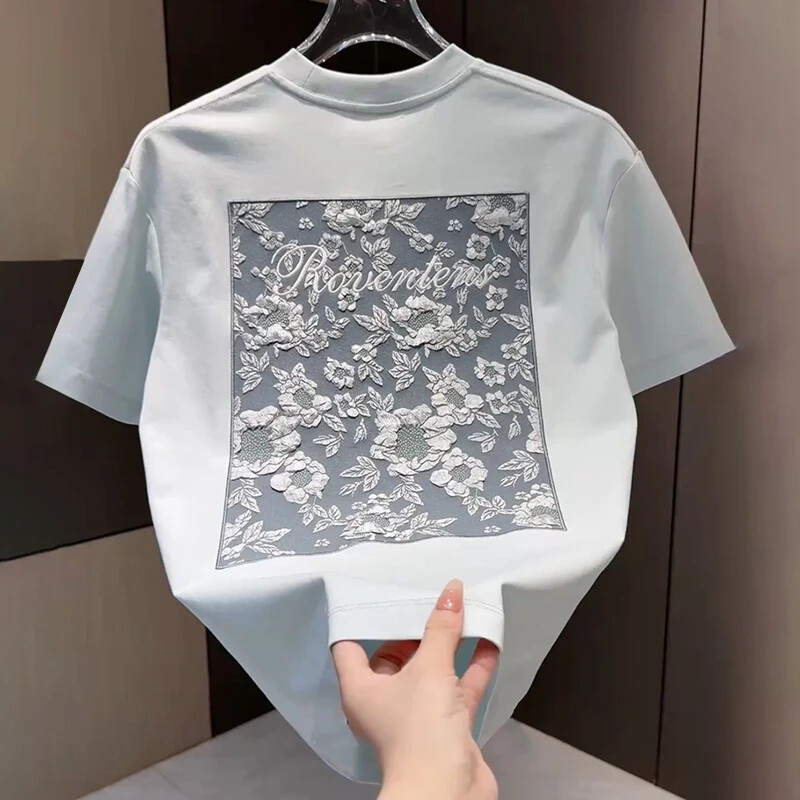 Dropshipping Popular Summer Design Short-Sleeved T-Shirt for Men, Breathable European Style Cotton T-Shirt