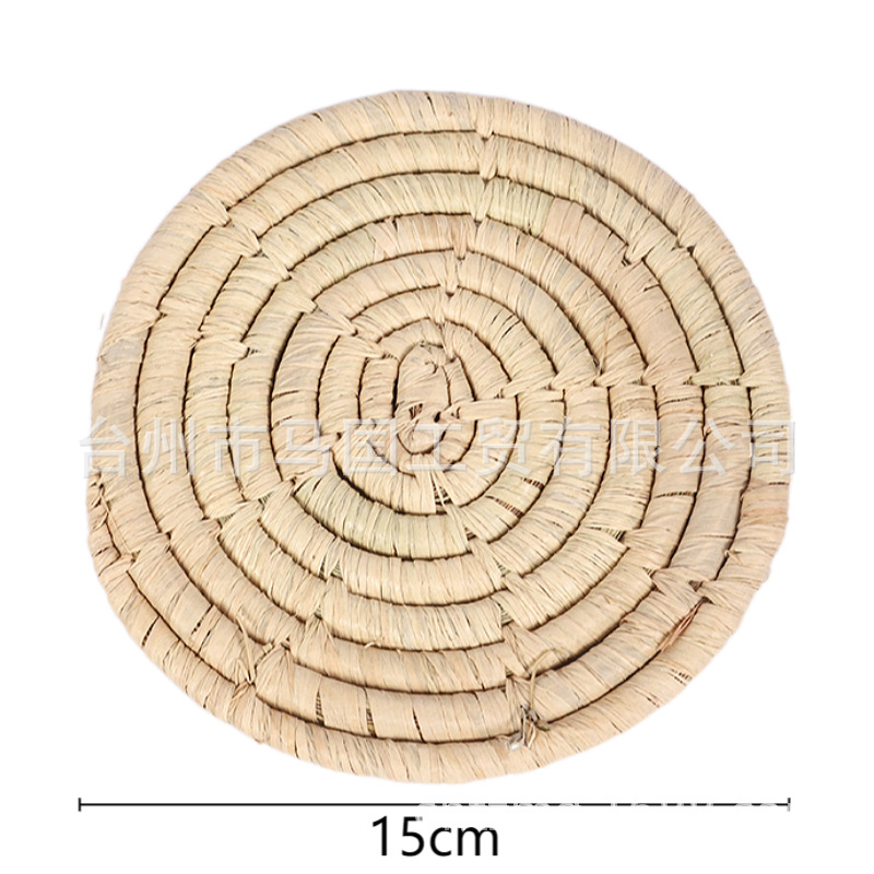 Posavasos antideslizante para taza de té, tapete de rafia, bandeja de té redonda plegable de ratán, posavasos, juego de té, vajilla tejida.