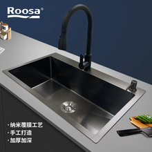 厂家直销乐莎（Roosa）畅销款一体大容量家装单槽枪灰色6845S