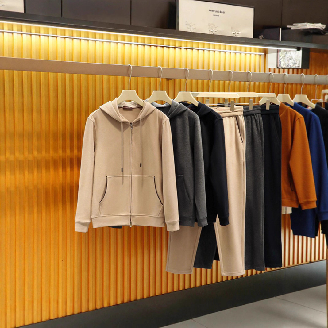 Italian-Style Light Luxury Autumn and Winter Men's Eco-Friendly Wool Blend Soft and Cozy Sports Casual Hooded Sweatshirt Set, Please Control the Price