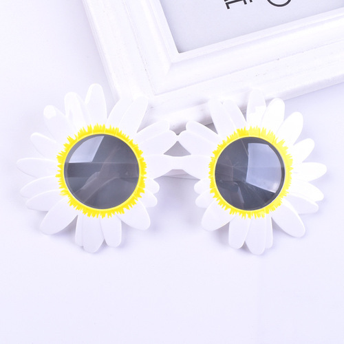 Wholesale internet celebrity Daisy birthday glasses party decoration white flower glasses creative funny selfie props