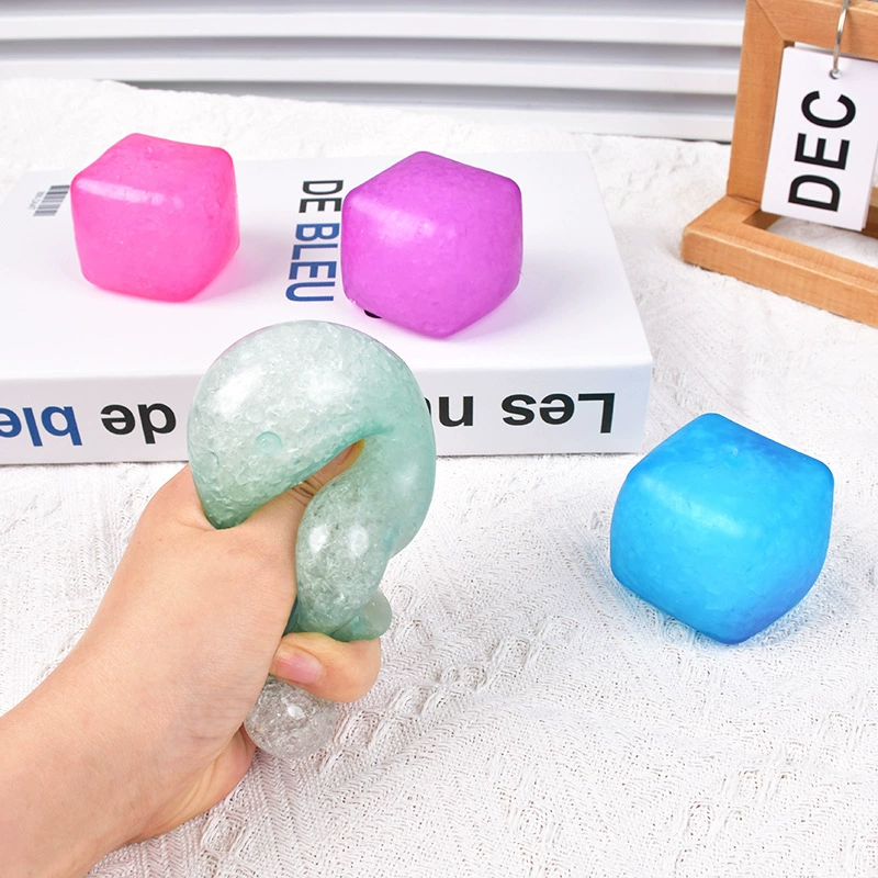 Игрушка слайм «Лёд», 5×5×5 см, антистресс, сенсорная, разноцветная