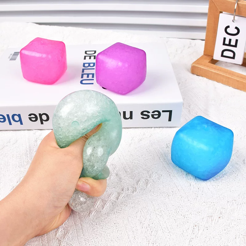 Игрушка слайм «Лёд», 5×5×5 см, антистресс, сенсорная, разноцветная