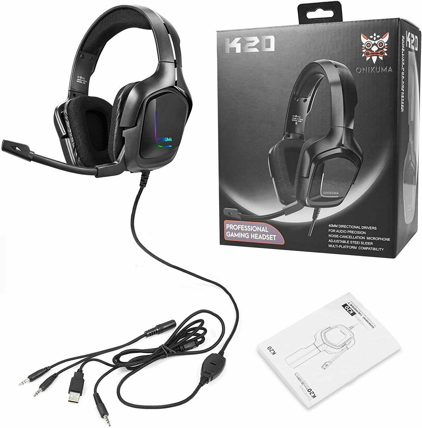 Transfronterizo ONIKUMA K20 camuflaje auriculares ordenador con cable e-sports pollo PS4 juego de auriculares Venta caliente