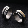 Fashionable glossy ring stainless steel for beloved, 2021 collection, three colors, wholesale