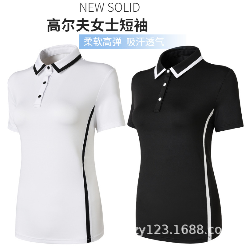 Golf Clothing Women's Sports Polo Shirt Short-Sleeved Top Quick-Drying Stretch T-Shirt Golf Clothing Korean Style Trendy