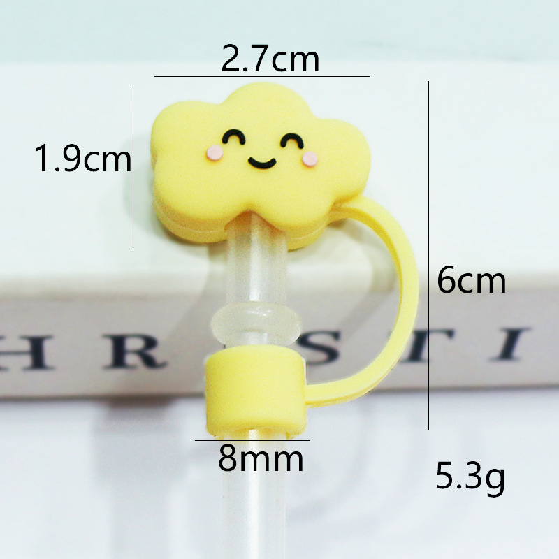 10mm食品級シリカゲルストローキャップ防塵ストロープラグかわいいストローキャップ立体アニメ防塵カバーストローカバー|undefined