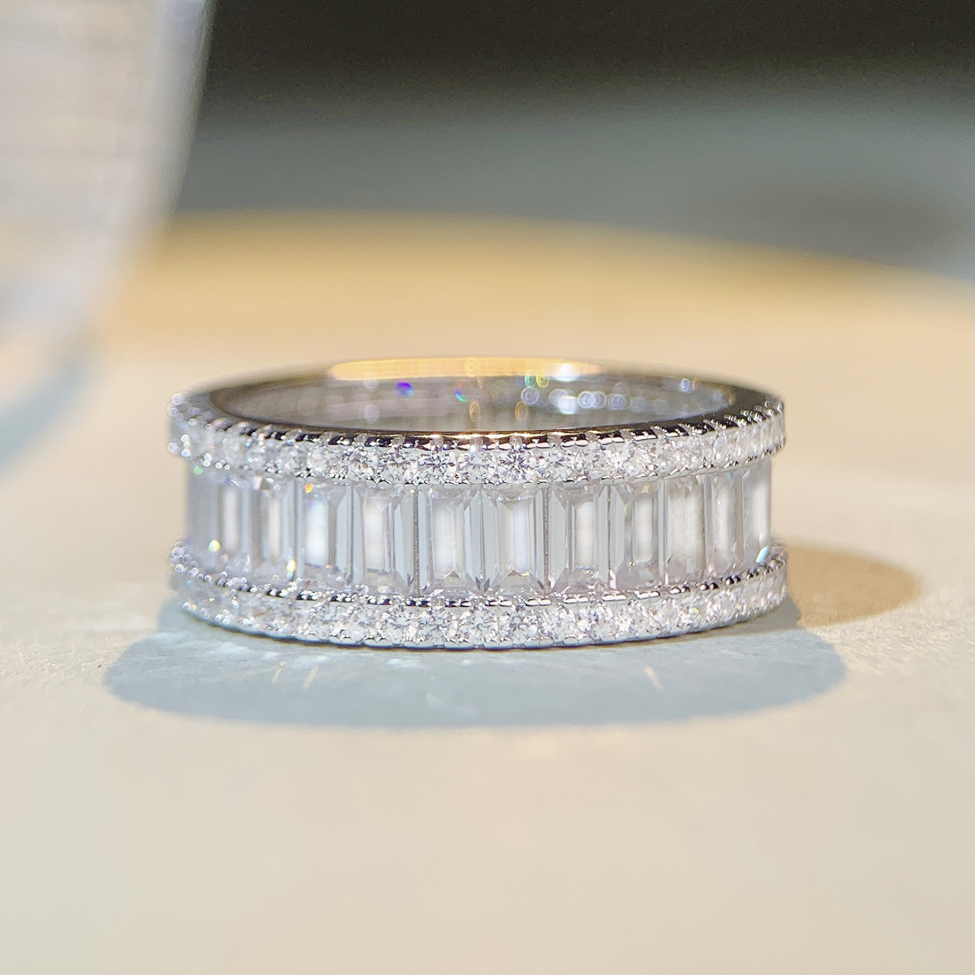 Fashion Geometric Sterling Silver Plating Zircon Rings 1 Piece