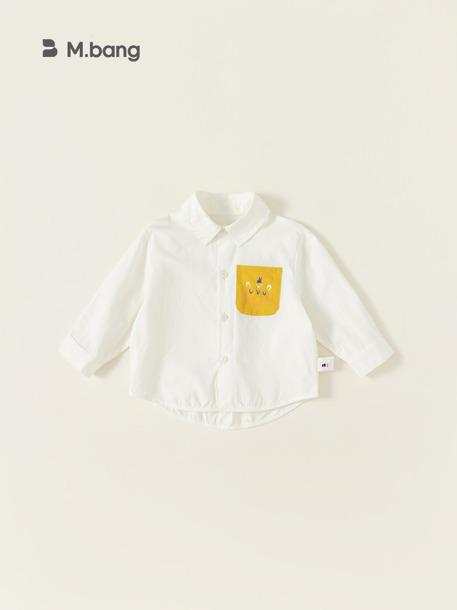 Youbao ropa para niños camisa de bolsillo de color de contraste para niños primavera y otoño camisa casual de manga larga con solapa para niños QY83040