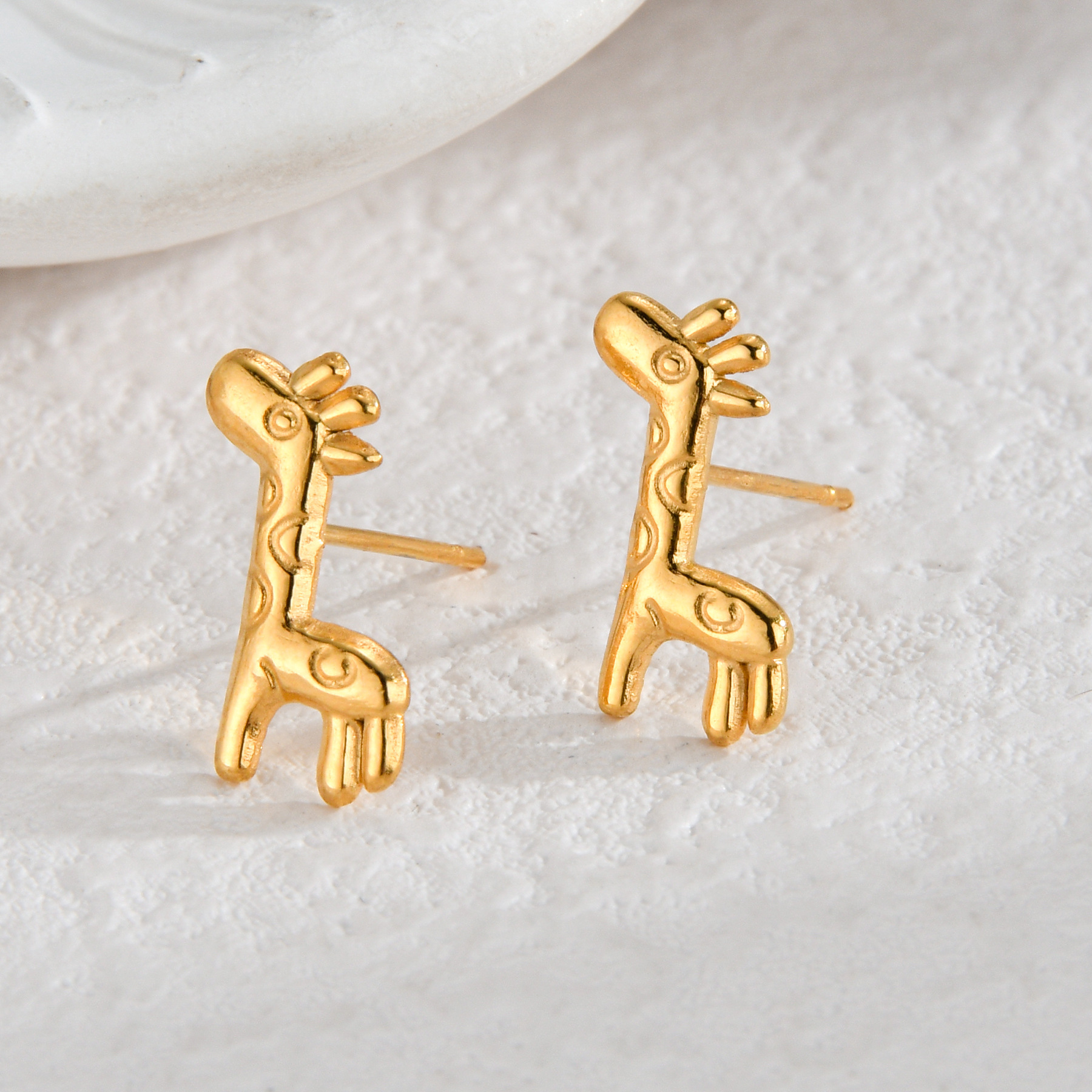 Daily, Party Occasion 304 Stainless Steel Material 1 Pair Cute Animal Owl Bee Plating Inlay Titanium Steel Zircon 18K Gold Plated Ear Studs