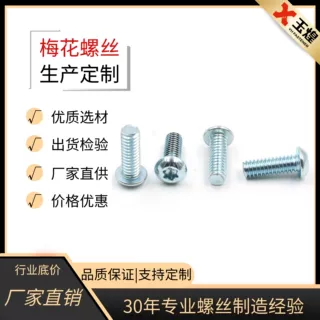 定制304不锈钢梅花头半圆头螺丝镀锌盘头圆头内六角梅花槽机螺钉