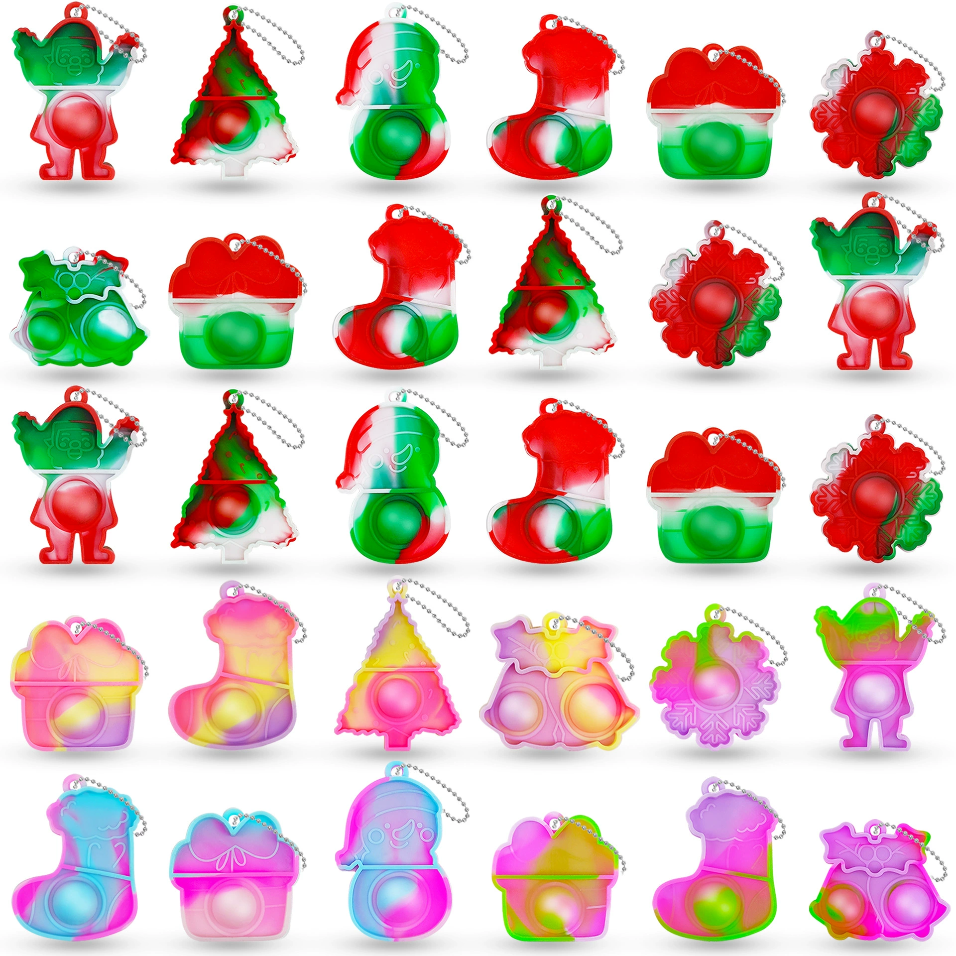 Трансграничные горячие продажи Рождественская серия грызунов пионер распаковки брелок мини декомпрессионные игрушки пузырьков Amazon оптом