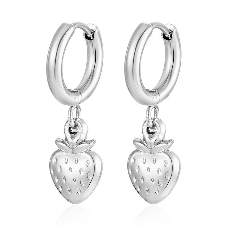 Pendientes colgantes de moda transfronteriza europea y americana, aretes redondos de acero inoxidable de todo fósforo, pendientes simples para mujer de 18K chapados al por mayor