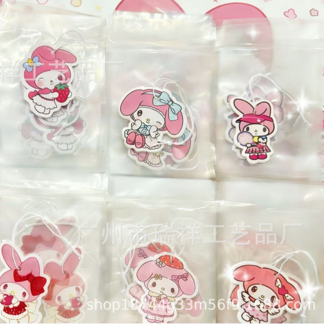 Cute My Melody Sanrio Car Air Freshener Pendant Cartoon Car Fragrance Home Fragrance Wardrobe Long-Lasting Scent